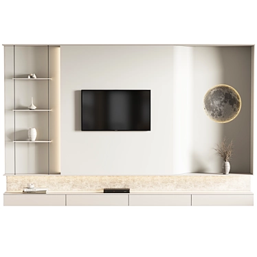 Modern TV Wall Unit Stand 3D model image 1 