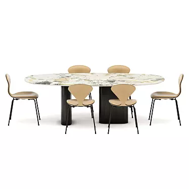 Dining group with table Apriori ST2 240x120 (Symphonie etoile) and chairs Apriori NS OM