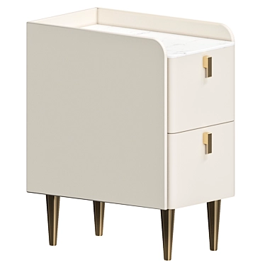 Modern Bedside Table with Storage 3D model image 1 