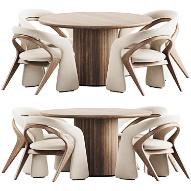 Modern Dining Set with Olga Chair 3D model image 1 