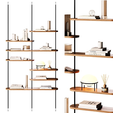 Modern Wood Shelving Unit 3D model image 1 