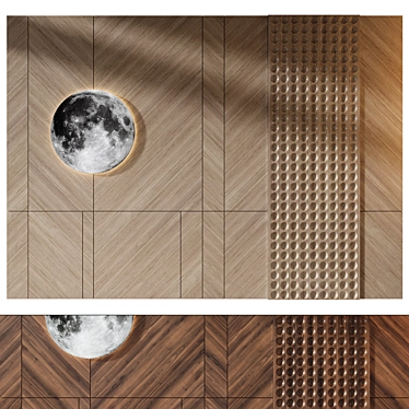 Natural Wood Wall Panel 091 3D model image 1 