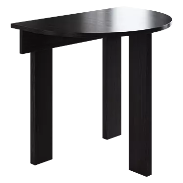 Modern Half Round Ebony Table 3D model image 1 