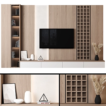 Modular TV Wall Unit 3D model image 1 