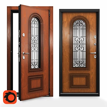 Ultra-Insulated Outdoor Door 3D model image 1 