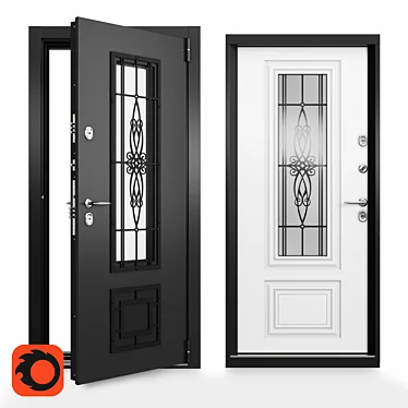 Snegir PRO Cold-Resistant Outdoor Door 3D model image 1 