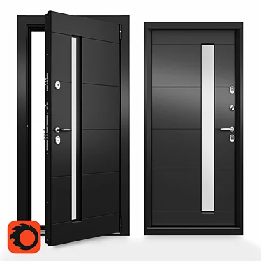 Snegir PRO: Winter-Resistant Outdoor Door 3D model image 1 