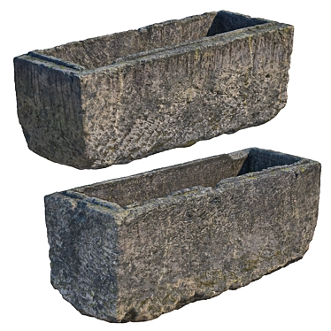 Open antique stone coffin