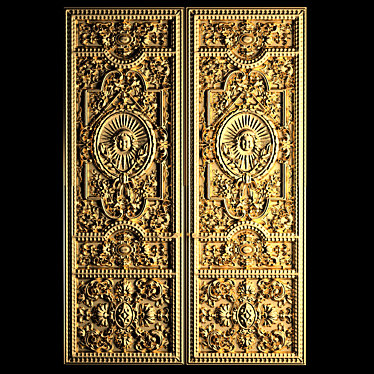 Baroque Carved Classic Door 3D model image 1 