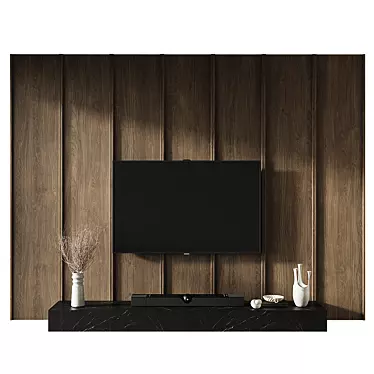 Modern TV Wall Set 008 3D model image 1 
