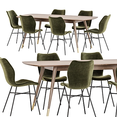  Modern Dining Set Furniture Collection 3D model image 1 