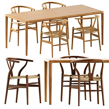  Scandinavian Chic Dining Set 3D model image 1 