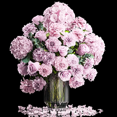 Unique title for the product: Spring Blooms Glass Vase Set 3D model image 1 