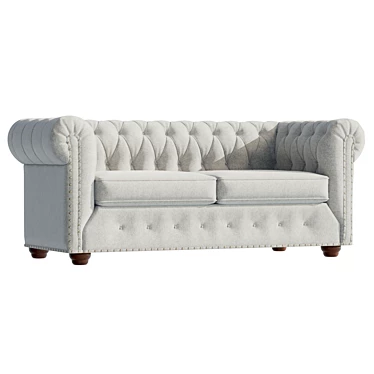 Petite Chesterfield Sofa UV-Unwrapped 3D model image 1 