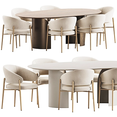 Modern Dining Set Furniture 3D model image 1 