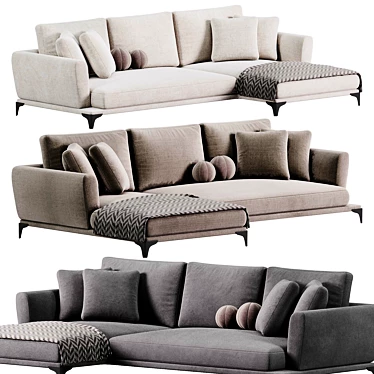 Elegant Visconti Corner Sofa 3D model image 1 