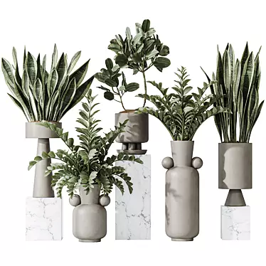 Modern Indoor Plant Set Collection 3D model image 1 