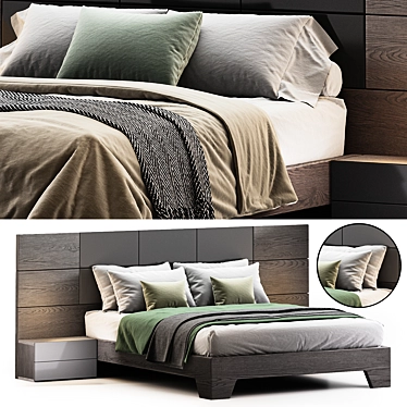 Allain Bed - Elegant Modern Design 3D model image 1 