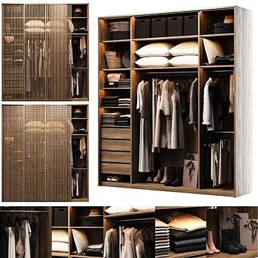 Customizable Wardrobe with Dual Facade Options 3D model image 1 