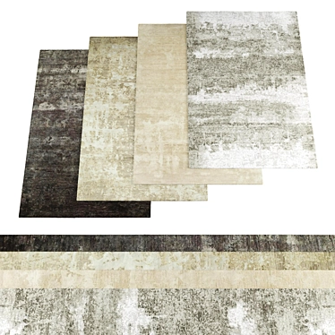  Textured Rugs Set of 4 3D model image 1 