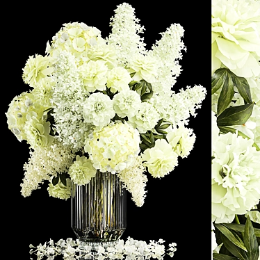 White Spring Floral Bouquet 3D model image 1 