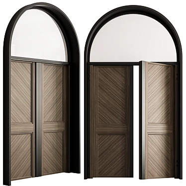 Elegant Arched Entry Door 3D model image 1 