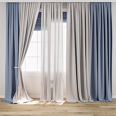 Title: 3D Curtain Model Set 3D model image 1 