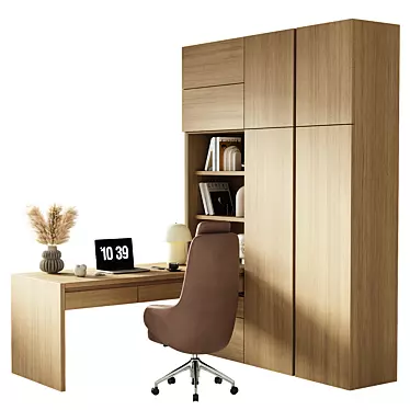 Modern Home Office Furniture Set 3D model image 1 