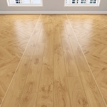 3 Types Oak Parquet Panel 3D model image 1 