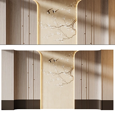 Wood Wallpaper Wall Panel Set 3D model image 1 