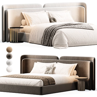 Sophisticated Valetta Bed Design 3D model image 1 