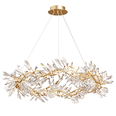 Modern Brass Crystal Chandelier 3D model image 1 