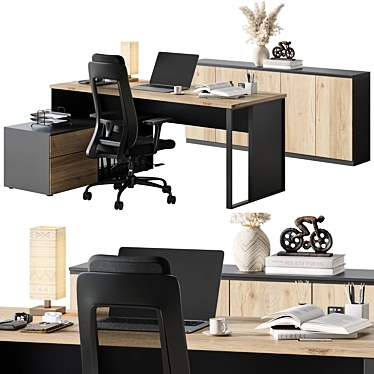 Modern Boss Desk Office Furniture 3D model image 1 