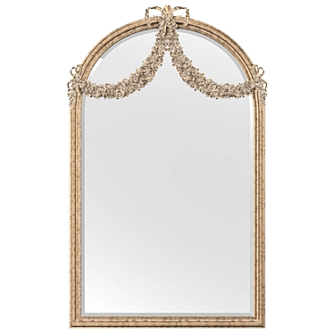 Elegant Floral Garland Wall Mirror 3D model image 1 