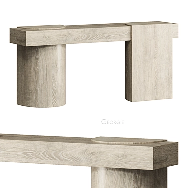 Minimalist Wooden Georgie Console Table 3D model image 1 