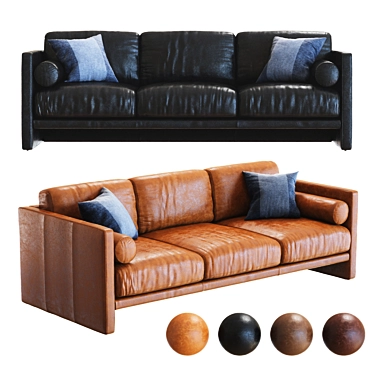 Aviator Leather Sofa 3D Model 3D model image 1 