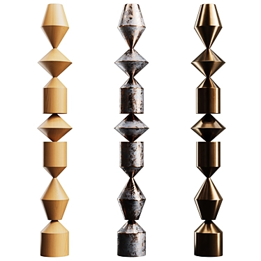 Modern Metal, Gypsum & Wood Totem 3D model image 1 