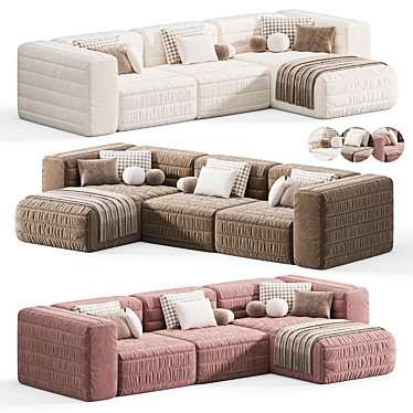 Gervasoni Samet A Modular Sofa 3D model image 1 