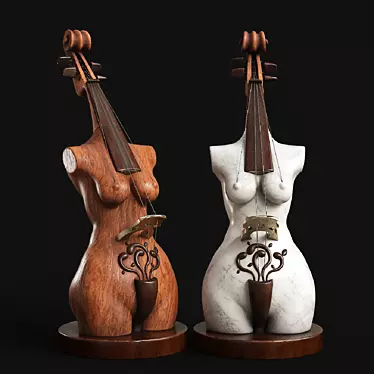 Musical Goddess Sculpture 3D model image 1 