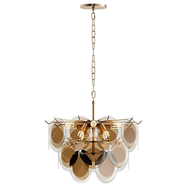 Elegant Gino Glass Chandelier dim 50cm 3D model image 1 