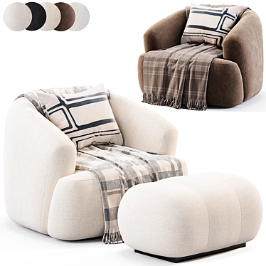 Elegant Boucle Armchair Sofia Design 3D model image 1 