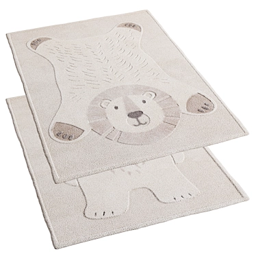 Panda Bear Children's Rugs Set 3D model image 1 