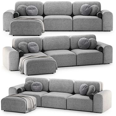 Parma Corner Modular Sofa 3800mm 3D model image 1 