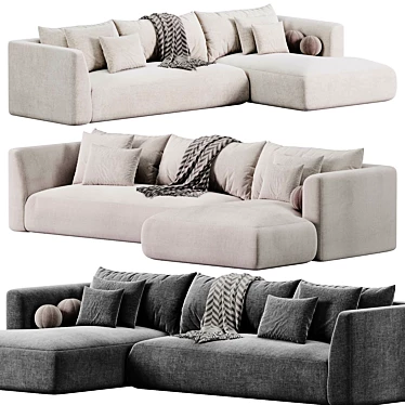 Modern Dexter Three-Seater Sofa 3D model image 1 