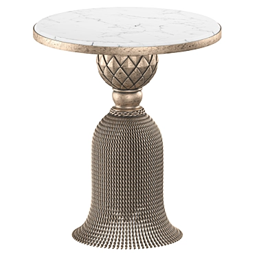 Elegant Marble Tassel Side Table 3D model image 1 