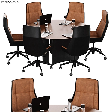 Contemporary Circle Meeting Table 3D model image 1 