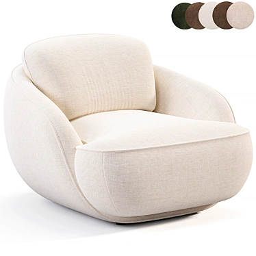 Cozy Alpine Boucle Armchair Furniture 3D model image 1 