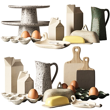 Ceramic Kitchen Decor Set | 3D Model 3D model image 1 