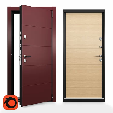 Ultimate Cold-Resistant Outdoor Door 3D model image 1 