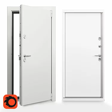 Snegir Pro: Frost-Resistant Exterior Door 3D model image 1 